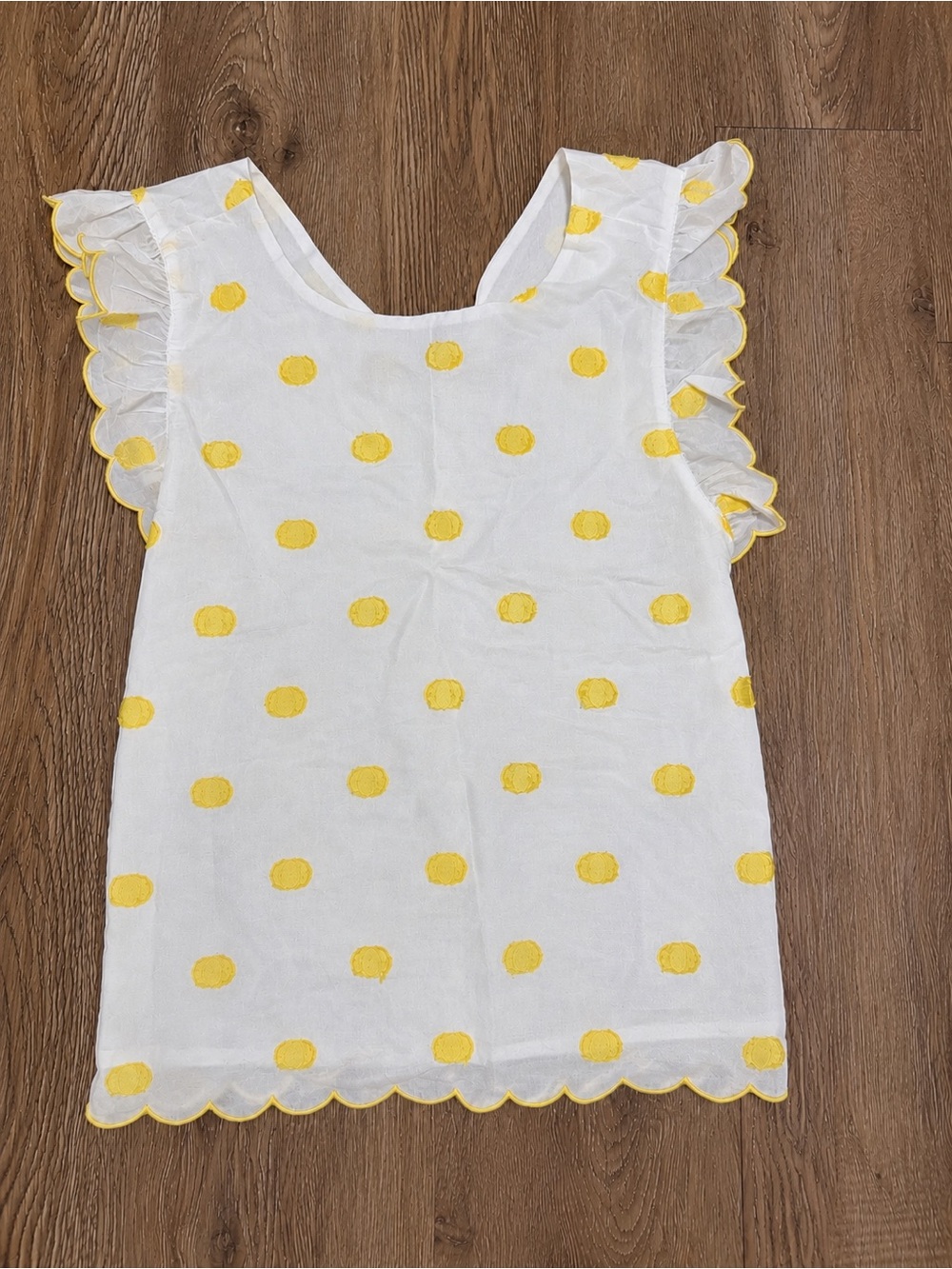 Stella McCartney White Tank Top with Yellow Polka Dots
